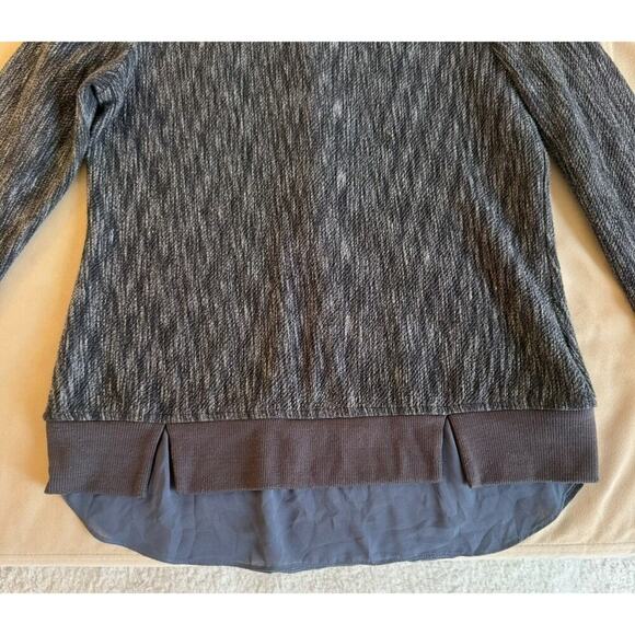 ANTHROPOLOGIE Greylin Textured Mixed Media Sweater Zip Cuffs Pleated Hem Fall S - Picture 2 of 9